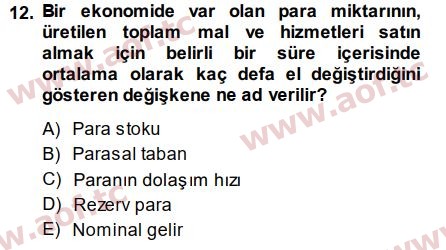 2015 Para Teorisi Final 12. Çıkmış Sınav Sorusu