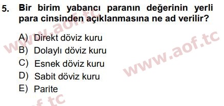 2015 Para Teorisi Final 5. Çıkmış Sınav Sorusu