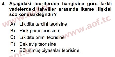 2016 Para Teorisi Final 4. Çıkmış Sınav Sorusu