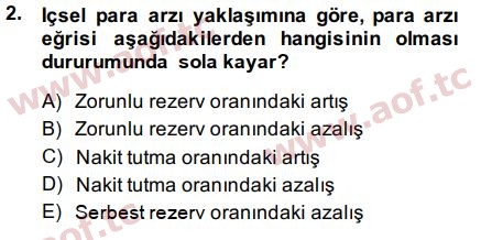 2015 Para Politikası Final 2. Çıkmış Sınav Sorusu