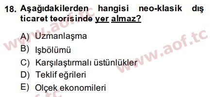 2015 Uluslararası İktisat Politikası Arasınav 18. Çıkmış Sınav Sorusu