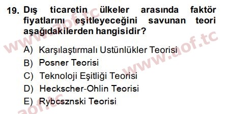 2015 Uluslararası İktisat Politikası Arasınav 19. Çıkmış Sınav Sorusu