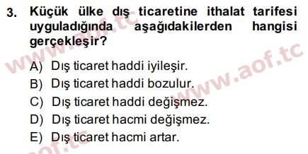 2015 Uluslararası İktisat Politikası Arasınav 3. Çıkmış Sınav Sorusu