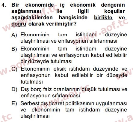 2015 Uluslararası İktisat Politikası Arasınav 4. Çıkmış Sınav Sorusu