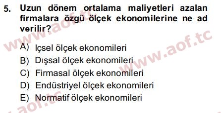 2015 Uluslararası İktisat Politikası Arasınav 5. Çıkmış Sınav Sorusu