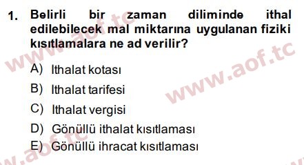 2015 Uluslararası İktisat Politikası Final 1. Çıkmış Sınav Sorusu