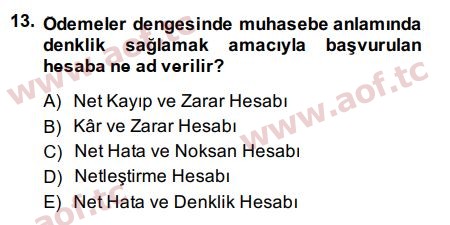 2015 Uluslararası İktisat Politikası Final 13. Çıkmış Sınav Sorusu