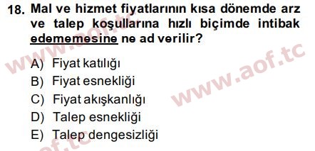 2015 Uluslararası İktisat Politikası Final 18. Çıkmış Sınav Sorusu