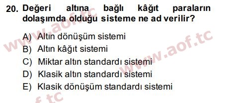 2015 Uluslararası İktisat Politikası Final 20. Çıkmış Sınav Sorusu