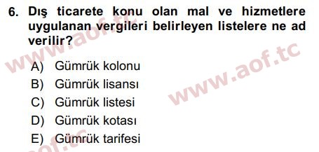 2017 Uluslararası İktisat Politikası Arasınav 6. Çıkmış Sınav Sorusu