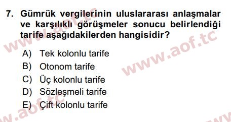 2017 Uluslararası İktisat Politikası Arasınav 7. Çıkmış Sınav Sorusu