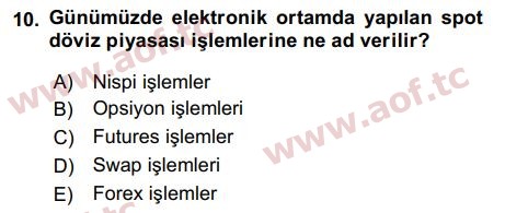 2017 Uluslararası İktisat Politikası Final 10. Çıkmış Sınav Sorusu