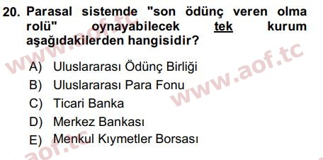 2017 Uluslararası İktisat Politikası Final 20. Çıkmış Sınav Sorusu