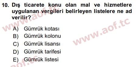 2019 Uluslararası İktisat Politikası Arasınav 10. Çıkmış Sınav Sorusu