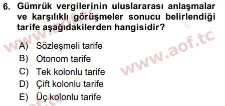 2019 Uluslararası İktisat Politikası Arasınav 6. Çıkmış Sınav Sorusu