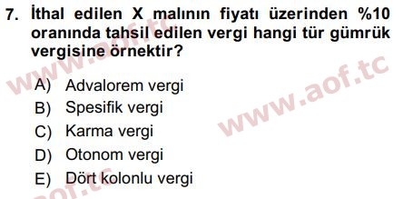 2019 Uluslararası İktisat Politikası Arasınav 7. Çıkmış Sınav Sorusu