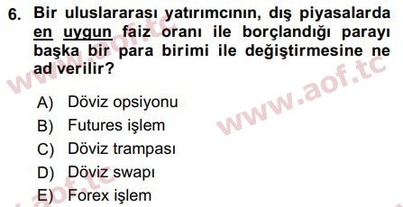 2019 Uluslararası İktisat Politikası Final 6. Çıkmış Sınav Sorusu