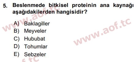 2016 Tarım Ekonomisi ve Tarımsal Politikalar Arasınav 5. Çıkmış Sınav Sorusu