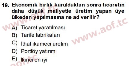 2015 Uluslararası İktisat Teorisi Final 19. Çıkmış Sınav Sorusu