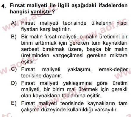 2017 Uluslararası İktisat Teorisi Arasınav 4. Çıkmış Sınav Sorusu