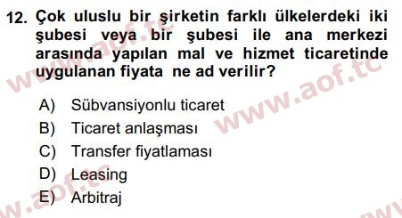 2017 Uluslararası İktisat Teorisi Final 12. Çıkmış Sınav Sorusu