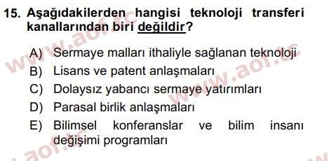 2017 Uluslararası İktisat Teorisi Final 15. Çıkmış Sınav Sorusu