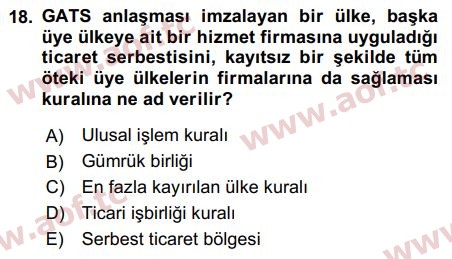 2017 Uluslararası İktisat Teorisi Final 18. Çıkmış Sınav Sorusu