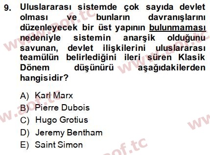 2015 Avrupa Birliği Final 9. Çıkmış Sınav Sorusu