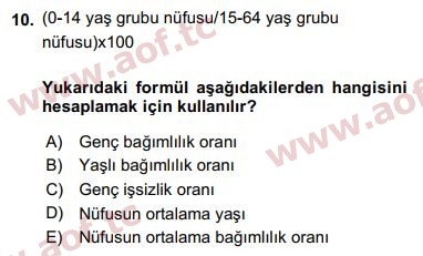 2018 İktisadi Kalkınma Final 10. Çıkmış Sınav Sorusu