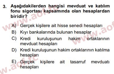 2016 Finansal Ekonomi Arasınav 3. Çıkmış Sınav Sorusu