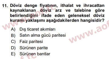 2018 Finansal Ekonomi Final 11. Çıkmış Sınav Sorusu