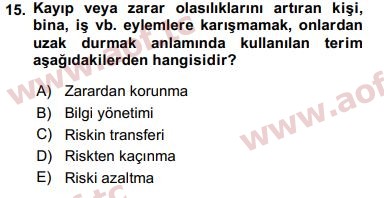 2019 Finansal Ekonomi Final 15. Çıkmış Sınav Sorusu