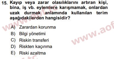 2019 Finansal Ekonomi Final 15. Çıkmış Sınav Sorusu