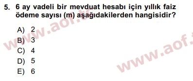 2019 Finansal Ekonomi Final 5. Çıkmış Sınav Sorusu