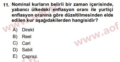 2020 Finansal Ekonomi Final 11. Çıkmış Sınav Sorusu