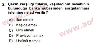 2020 Finansal Ekonomi Final 2. Çıkmış Sınav Sorusu