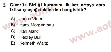 2018 Avrupa Birliği ve Türkiye İlişkileri Final 3. Çıkmış Sınav Sorusu