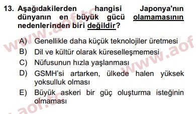 2016 Ekonominin Güncel Sorunları Arasınav 13. Çıkmış Sınav Sorusu