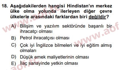 2016 Ekonominin Güncel Sorunları Arasınav 18. Çıkmış Sınav Sorusu