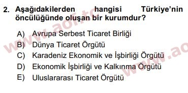 2016 Ekonominin Güncel Sorunları Arasınav 2. Çıkmış Sınav Sorusu