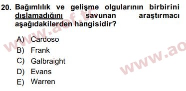 2016 Ekonominin Güncel Sorunları Arasınav 20. Çıkmış Sınav Sorusu