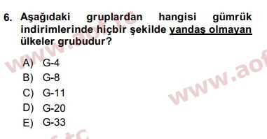 2016 Ekonominin Güncel Sorunları Arasınav 6. Çıkmış Sınav Sorusu