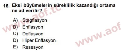 2016 Ekonominin Güncel Sorunları Final 16. Çıkmış Sınav Sorusu