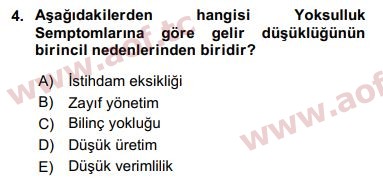 2016 Ekonominin Güncel Sorunları Final 4. Çıkmış Sınav Sorusu