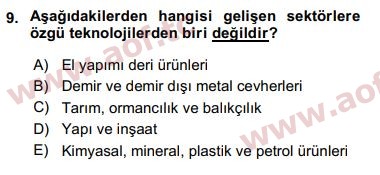 2016 Ekonominin Güncel Sorunları Final 9. Çıkmış Sınav Sorusu