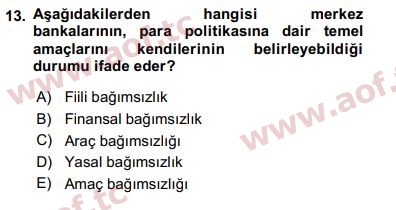 2017 Ekonominin Güncel Sorunları Final 13. Çıkmış Sınav Sorusu