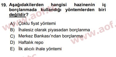 2017 Ekonominin Güncel Sorunları Final 19. Çıkmış Sınav Sorusu