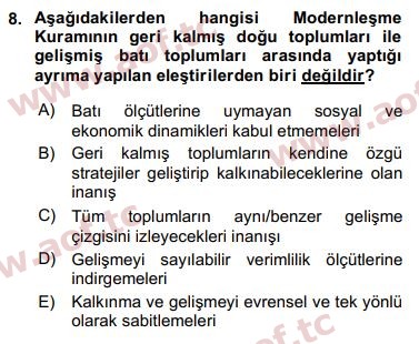 2017 Ekonominin Güncel Sorunları Final 8. Çıkmış Sınav Sorusu