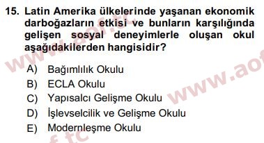 2018 Ekonominin Güncel Sorunları Arasınav 15. Çıkmış Sınav Sorusu