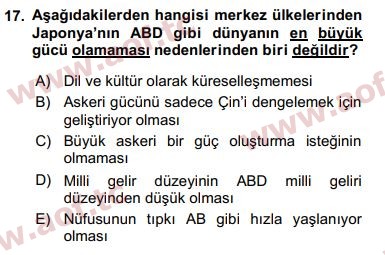 2018 Ekonominin Güncel Sorunları Arasınav 17. Çıkmış Sınav Sorusu